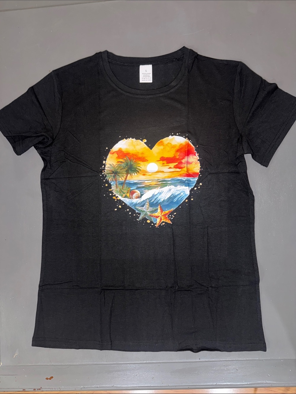 Black Heart Sunset Graphic Tee - Women